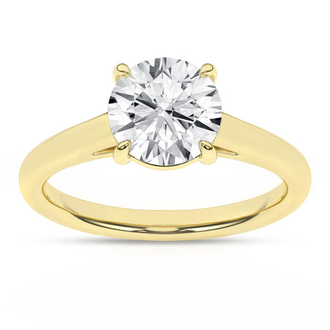 Cathedral Round Solitaire Diamond Engagement Ring 2ct