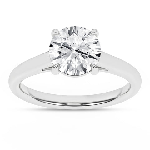 Cathedral Round Solitaire Diamond Engagement Ring 2ct