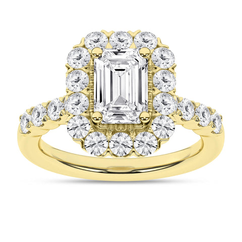 Eternal Halo Emerald Diamond Engagement Ring