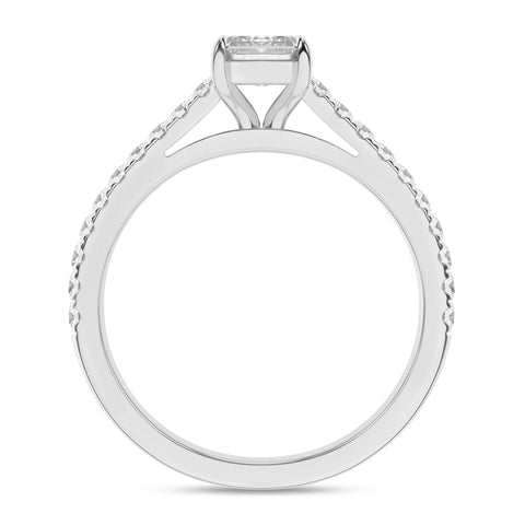 Classic Cathedral Emerald Diamond Engagement Ring