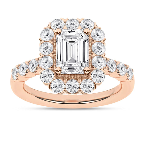 Eternal Halo Emerald Diamond Engagement Ring