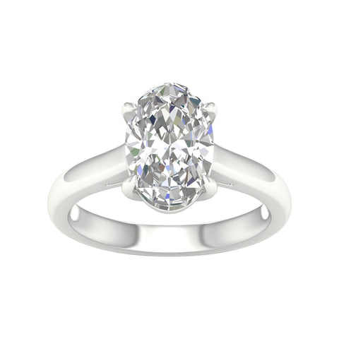 Cathedral Oval Solitaire Diamond Engagement Ring 2ct
