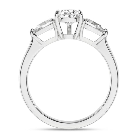 Pear 3 Stone Diamond Engagement Ring