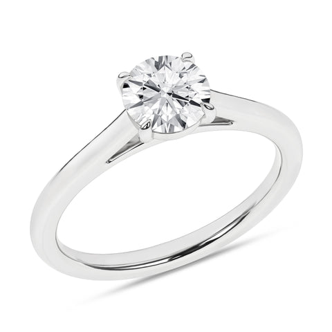 Cathedral Round Solitaire Diamond Engagement Ring 1ct