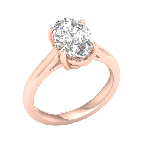 Cathedral Oval Solitaire Diamond Engagement Ring 2ct