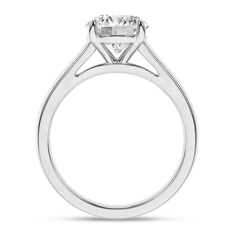 Cathedral Round Solitaire Diamond Engagement Ring 2ct