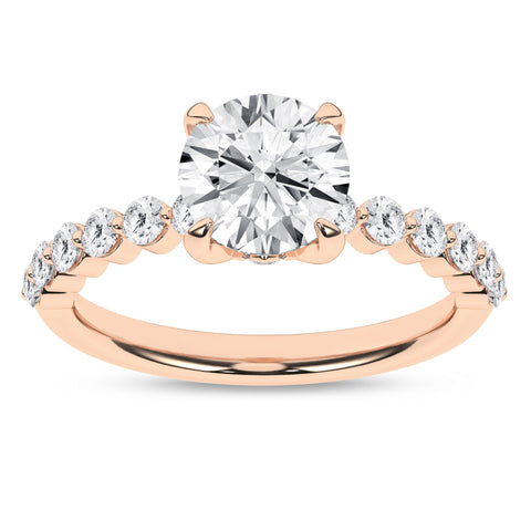 Round Brilliant Bubble Diamond Engagement Ring