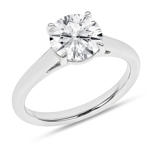 Cathedral Round Solitaire Diamond Engagement Ring 2ct