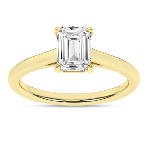 Cathedral Emerald Solitaire Diamond Engagement Ring 2ct