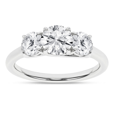 Round Brilliant 3 Stone Diamond Engagement Ring
