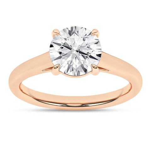Cathedral Round Solitaire Diamond Engagement Ring 2ct