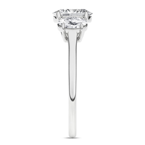 Oval 3 Stone Diamond Engagement Ring