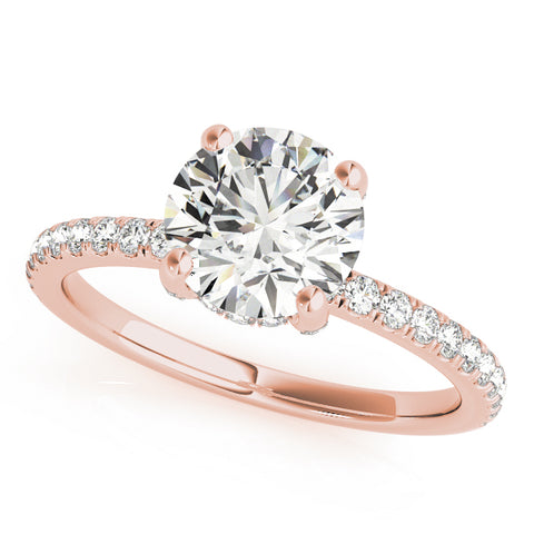 Round Brilliant Hidden Halo Accented Diamond Engagement Ring 1.55Ct