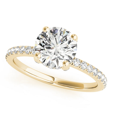 Round Brilliant Hidden Halo Accented Diamond Engagement Ring 1.55Ct