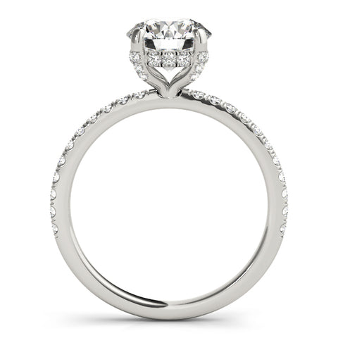 Round Brilliant Hidden Halo Accented Diamond Engagement Ring 1.55Ct