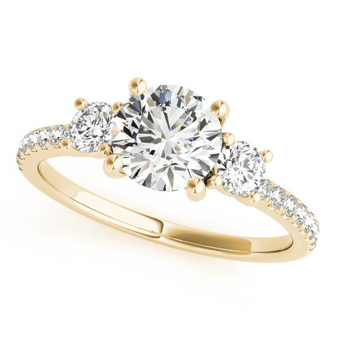 Round Brilliant Accented Diamond Engagement Ring 1.13Ct