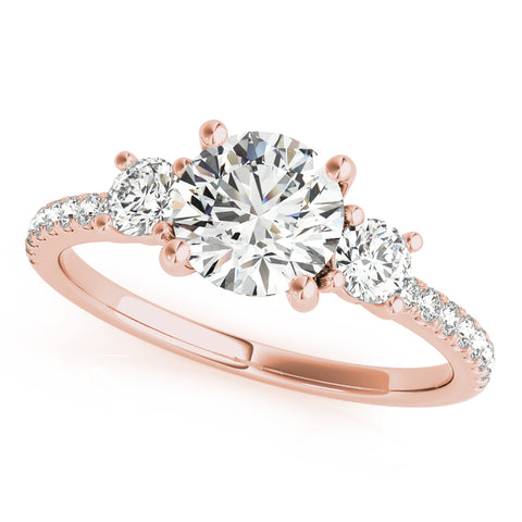 Round Brilliant Accented Diamond Engagement Ring 1.13Ct