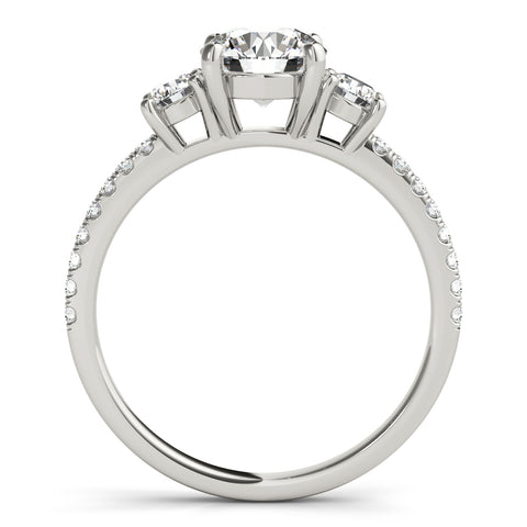 Round Brilliant Accented Diamond Engagement Ring 1.13Ct