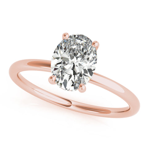 Oval Hidden Halo Solitaire Diamond Engagement Ring 0.96ct