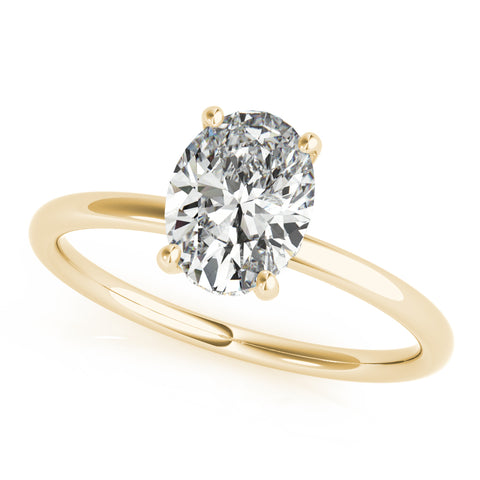 Oval Hidden Halo Solitaire Diamond Engagement Ring 0.96ct