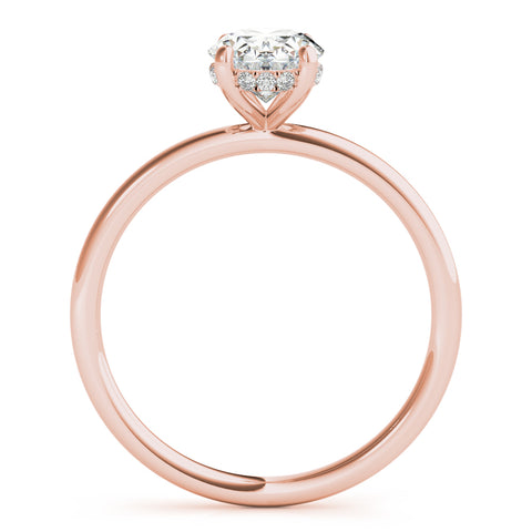 Oval Hidden Halo Solitaire Diamond Engagement Ring 0.96ct