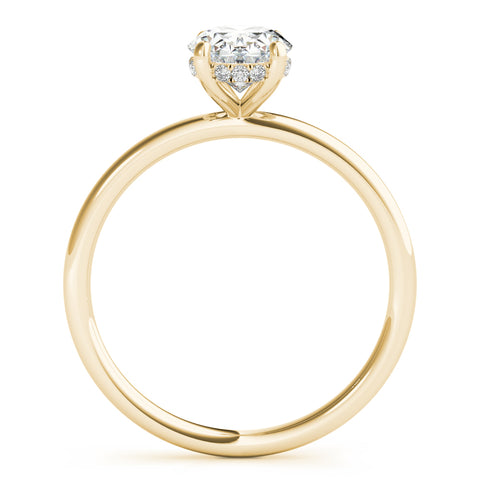 Oval Hidden Halo Solitaire Diamond Engagement Ring 0.96ct
