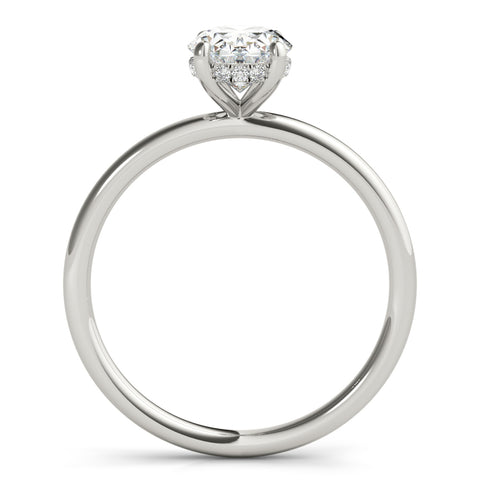Oval Hidden Halo Solitaire Diamond Engagement Ring 0.96ct