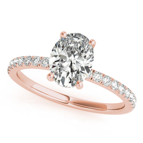 Oval Hidden Halo Accented Diamond Engagement Ring 1.51Ct
