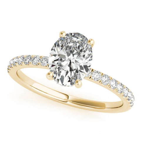 Oval Hidden Halo Accented Diamond Engagement Ring 1.51Ct