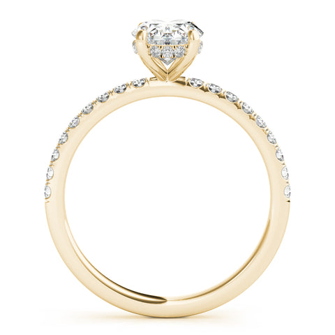 Oval Hidden Halo Accented Diamond Engagement Ring 1.51Ct