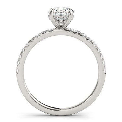 Oval Hidden Halo Accented Diamond Engagement Ring 1.51Ct