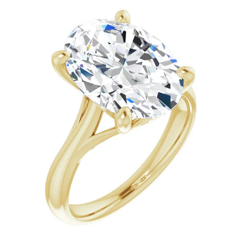 Oval Solitaire Diamond Engagement Ring 5.01ct
