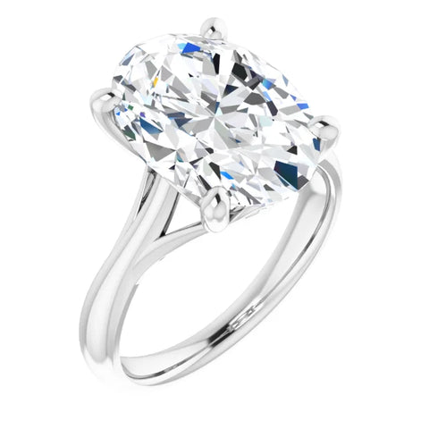 Oval Solitaire Diamond Engagement Ring 5.01ct