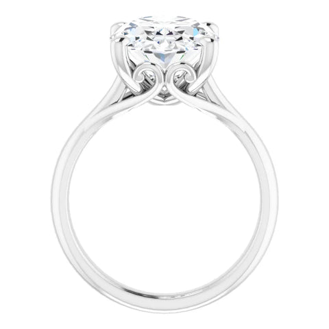 Oval Solitaire Diamond Engagement Ring 5.01ct