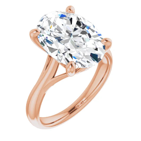 Oval Solitaire Diamond Engagement Ring 5.01ct