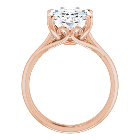 Oval Solitaire Diamond Engagement Ring 5.01ct