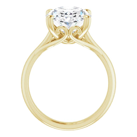 Oval Solitaire Diamond Engagement Ring 5.01ct