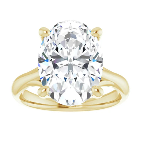 Oval Solitaire Diamond Engagement Ring 5.01ct
