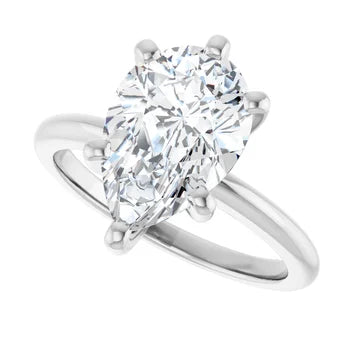 Pear Solitaire Diamond Engagement Ring 3.04ct