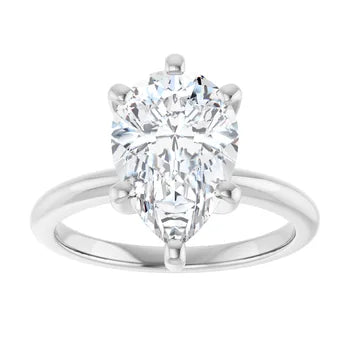 Pear Solitaire Diamond Engagement Ring 3.04ct