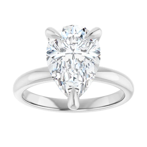 Pear Solitaire Diamond Engagement Ring 3.04ct
