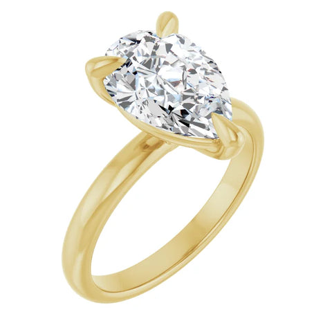 Pear Solitaire Diamond Engagement Ring 3.04ct
