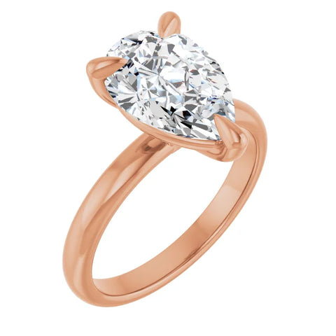 Pear Solitaire Diamond Engagement Ring 3.04ct