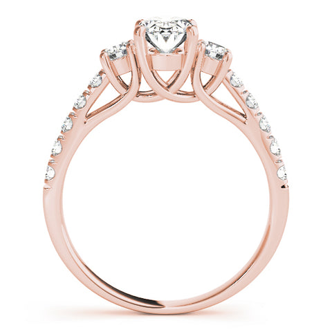 Oval Accented Diamond Engagement Ring 0.80Ct