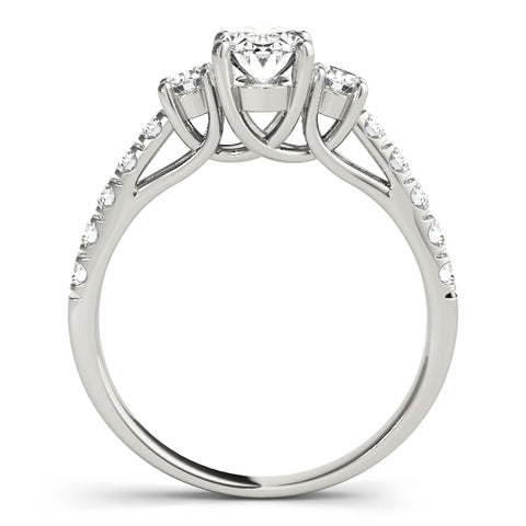 Oval Accented Diamond Engagement Ring 0.80Ct