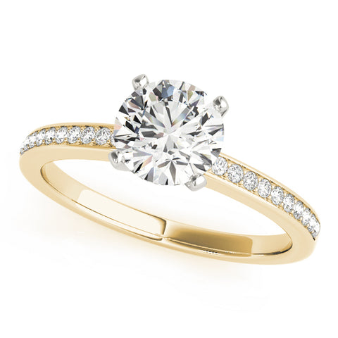 Round Brilliant Channel Set Two-Tone Diamond Engagement Ring 1.01Ct