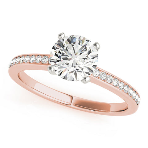 Round Brilliant Channel Set Two-Tone Diamond Engagement Ring 1.01Ct