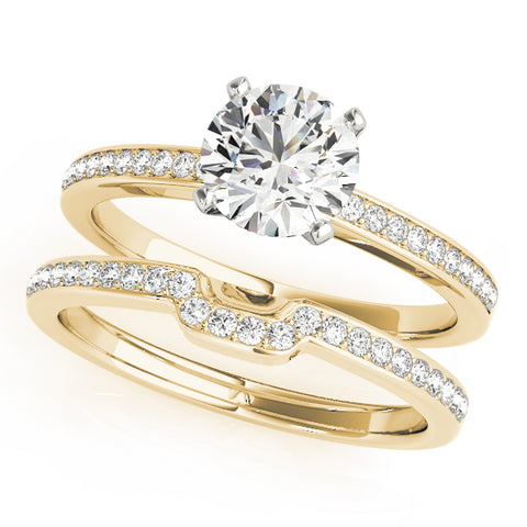 Round Brilliant Channel Set Two-Tone Diamond Engagement Ring 1.01Ct