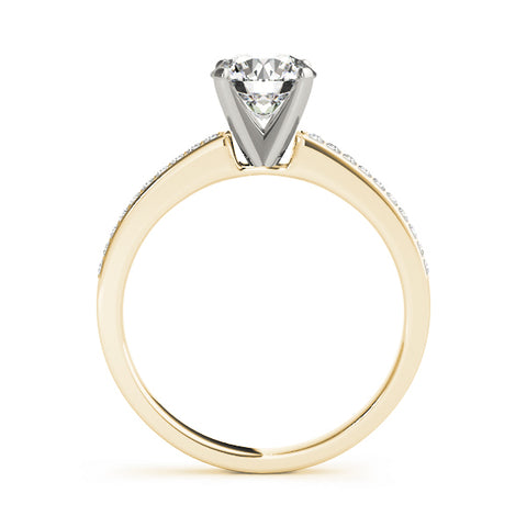 Round Brilliant Channel Set Two-Tone Diamond Engagement Ring 1.01Ct