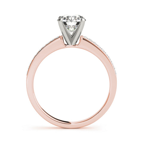 Round Brilliant Channel Set Two-Tone Diamond Engagement Ring 1.01Ct